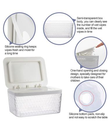 Whiidoom Wipes Dispenser - Refillable Baby Wipe Holder Case - One-Hand Operation, White - Buy Online on GoSupps.com