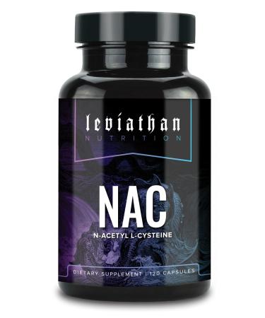 Leviathan Nutrition NAC Supplement N-Acetyl Cysteine for Lung Liver Immune Support - Potent Antioxidant Support to Boost Glutathione Levels 600mg 120 Capsules