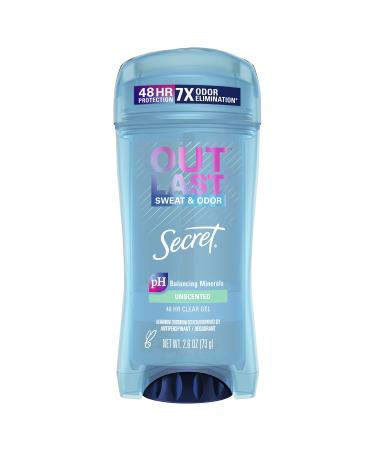 Secret Outlast 48 Hour Clear Gel Deodorant Unscented 2.6 oz (73 g)