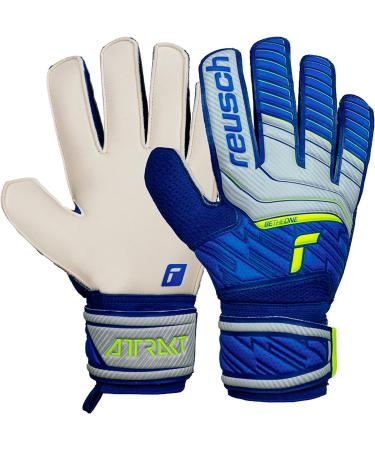 Reusch Unisex Goalkeeper Gloves for Adults - Men's Attract - Outdoor Seam Cut All Field Surfaces - Blue/Gray Size 8.5 - Buy Online on GoSupps.com
