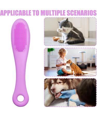 Grooming Brush for Cat Chin | Grooming Chin Scrubber Soft Chin Brush | Non-Slip Cleaning Brush Finger Multifunctional Pet Supplies for Cats Purple - Buy Online on GoSupps.com