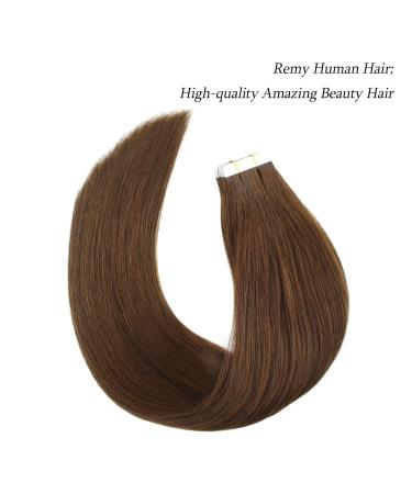 Buy Real Human Hair Extensions Tape - 50g 20 Pieces Walnut Brown Semi-Permanent Reusable Skin Weft - Buy Online on GoSupps.com
