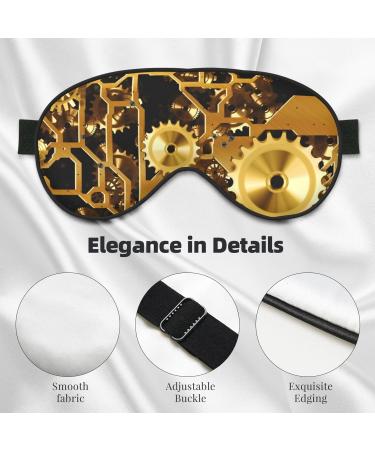 Clock Gear Print Soft Eye Mask | Sleep Mask for Men & Women | Comfortable Travel Eye Mask - Buy Online on GoSupps.com