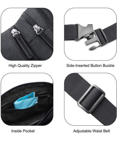 Afreter Waterproof Fanny Pack with Bottle Holder | Adjustable Strap for Outdoor Activities | Black Waist Bag for Men and Women - Buy Online on GoSupps.com
