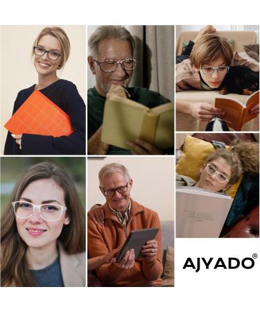 Ajyado Blue Light Blocking Reading Glasses for Men & Women - Stylish Anti-UV Enlarged 2.75 Readers - Unbreakable Black & Blue Fashion Eyewear - Buy Online on GoSupps.com