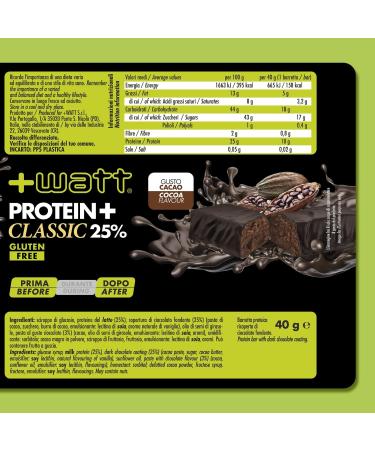 WATT - Protein + Classic - 24 x 40 g - Protein bar - Buy Online on GoSupps.com