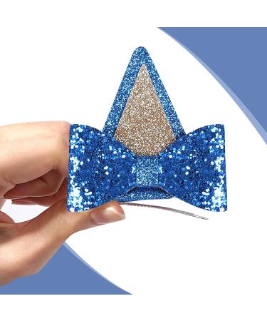 Blue Glitter Hair Barrettes for Toddler Girls - Birthday & Halloween Accessories - Buy Online on GoSupps.com