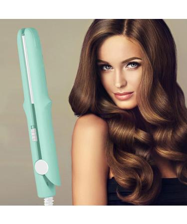 Travel Curling Iron 1 Inch Mini | 2-in-1 Ceramic Wand & Flat Iron | Fast Heat-Up | Travel Size Curler for All Hair Types - Mint Green - Buy Online on GoSupps.com