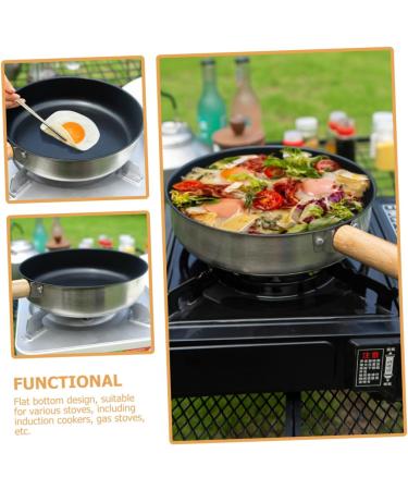 SEWOART Multifunction Multi-Function pan Wok Frying pan Wooden Handle Breakfast Plate Portable Detachable Handle Frying pan Multifunctional Pot Egg Frying pan nonstick - Buy Online on GoSupps.com