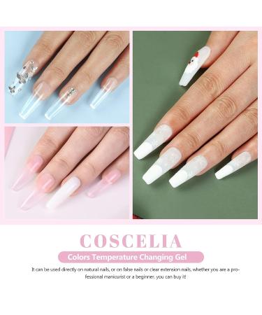 COSCELIA Acrylic Powder Set - 3 Colors 120G White Pink Clear for Nails Extension & 3D Carving - Home Salon Kit - Buy Online on GoSupps.com