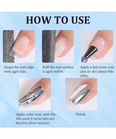 Chrome Nail Polish 4 Colors Metallic Nail Polish Pink Silver Gold Nail Polish Metal Mirror Effect Metallic Nail Polish Nail Varnish Long Lasting Nail Polish No UV Needed - Buy Online on GoSupps.com