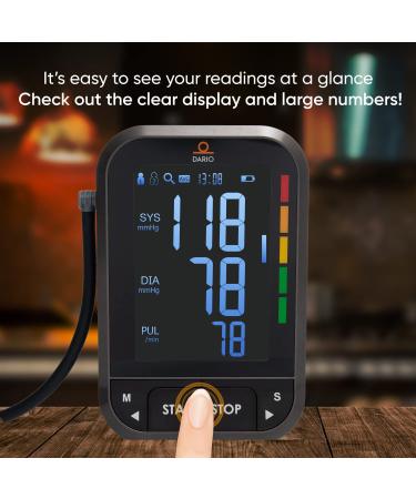 Dario Blood Pressure Monitor Gen2 - Digital BP Machine with Large Backlit Display and Large Cuff for Accurate Home Use - Buy Online on GoSupps.com