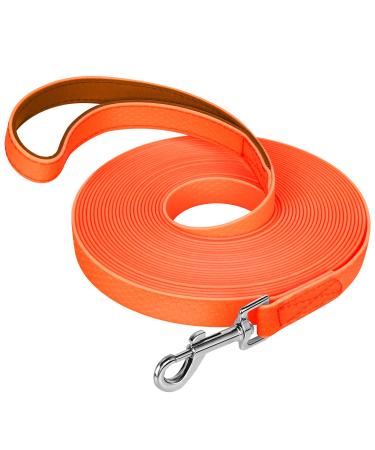 Iokheira training lines for dogs waterproof dog leash with padded handle 5m/10m/15m/20m PVC dog leash with a strong recall for dogs tracking & camping (10m orange) 10m orange - Buy Online on GoSupps.com