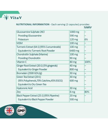 Glucosamine Chondroitin MSM and Hyaluronic Acid + 7 Active Ingredients - High Strength - Joints Support and Cartilage Care Food Supplements for Men and Women - Excipients-Free Premium Ingredients - Buy Online on GoSupps.com