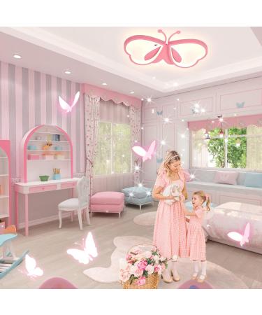 Luolong Butterfly LED Ceiling Lamp for Kids - Dimmable Acrylic Light for Girls' Bedrooms - 72cm Creative Design - Buy Online on GoSupps.com