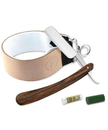 Razor set with paste from Solingen and professional string string and wooden handle razor 5/8 inches from instrument rw based in Germany