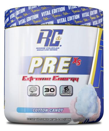Ronnie Coleman Signature Series Pre XS Pre Workout Powder for Women and Men for Extreme Energy and Focus Supplement with Beta-Alanine, 2000mg Caffeine Per Serving, Cotton Candy, 30 Servings Cotton Candy 8 Ounce (Pack of 1)