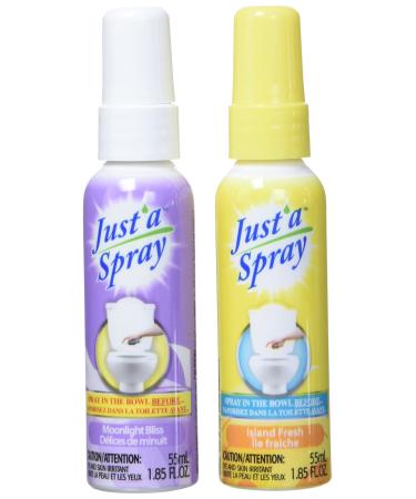 Just A Spray Just'a Spray Toilet Odor Eliminator: Island Fresh and Moonlight Bliss 4 Pack 220 Milliliter