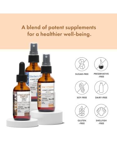 Antioxidant Powerhouse Bundle - Elderberry Raw Vitamin C Mushroom Complex - Nutriments Phytonutrients & Cognitive Well-Being All in One Package - Multivitamins - 2 Fl Oz - 240 Days Supply b) Elderberry Mist-Mushroom Comp  - Buy Online on GoSupps.com