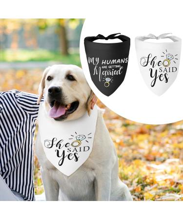 WLLHYF My Humans are Getting Married She Said Yes Dog Bandana Pets Scarf Triangle Bibs Kerchief Set Wedding Photo Prop Decoration Pet Costume Accessories for Dog Lovers Small Medium Large Dogs Cats - Buy Online on GoSupps.com