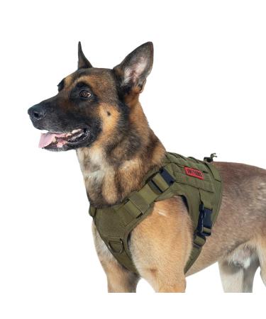 OneTigris Tactical Dog Vest Service Dog Harness MOLLE Dog Training Harness 1000D Nylon (L Ranger Green) L Green - Buy Online on GoSupps.com