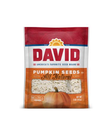 DAVID SEEDS Roasted and Salted Pumpkin Seeds, 5 oz, Keto Friendly, 12 Pack