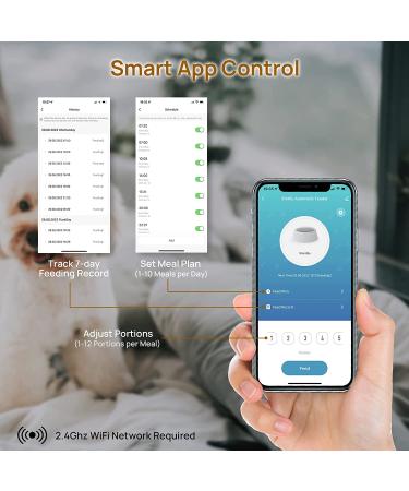 iPettie Automatic WiFi Pet Feeder for 2 Pets  5L/21 Cup Capacity  1-10 Meals Per Day  Adjustable Bowl Height  Smart Dog Cat Feeder with 2 Stainless Steel Bowls  Voice Recording  2.4G WiFi App Control - Buy Online on GoSupps.com