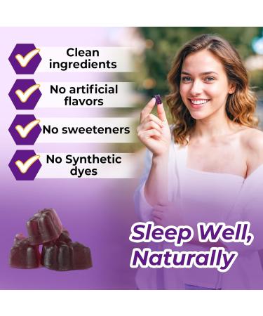 Divinity Nutra Sleep Gummy - 60 Count - Melatonin Gummies with Vitamin B Magnesium for Men and Women Blueberry Flavor - Buy Online on GoSupps.com