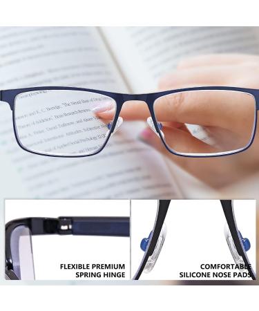VVDQella Braun Reading Glasses 3.50x - Blue Light Blocking Anti-Glare Spring Hinge Readers for Men - Brown 1 Piece - Buy Online on GoSupps.com