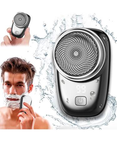 Mini Shaver Portable Electric Shaver 2024 New Electric Razor for Men Pocket Size Shaver for Men USB Rechargeable Shaver with LCD Screen Easy One-Button Wet and Dry Use for Home Car Travel