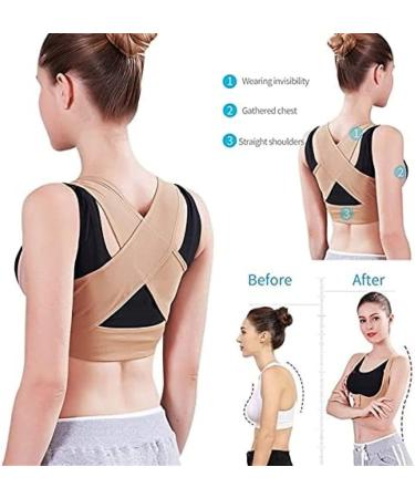 Correction Posture Back Shoulder Posture Corrector Back Support Brace Belt Adjustable Strap Back Straightener Black XL Black XL - Buy Online on GoSupps.com