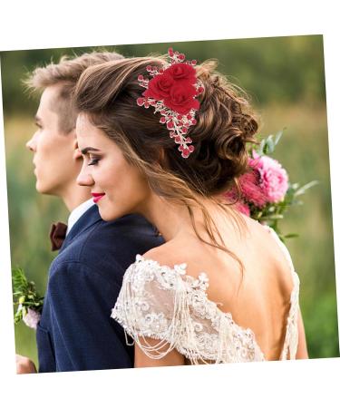 Ipetboom Bride Insert Comb Hair Combs for Women Accessories Wedding Headpiece Rose Hair Comb Bridal Headdress Rose Flower Hair Accessories Barrettes for Women Hair Pin Tiara Flowers Vintage - Buy Online on GoSupps.com