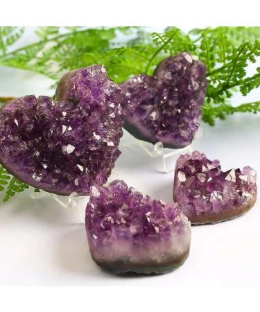 1pc 40mm-70mm Rough Natural Heart Shaped Amethyst Geode Cluster Crystals Stones Beautiful Crystal Home Goods (Size : 1pc 70mm) - Buy Online on GoSupps.com
