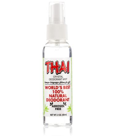 THAI Travel Sized Crystal Mist Deodorant Body Spray  Unscented  2 Fluid Ounce