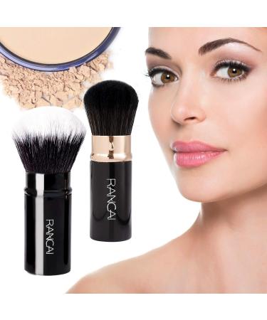Professional Soft Make-Up Powder Brush Set | Portable Blush & Foundation Brushes | 2 Pieces in Black - Ideal for Loose & Compact Powder - Buy Online on GoSupps.com