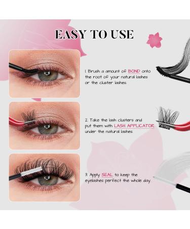 Lash Extension Kit - DIY Eyelash Extensions with 10-16mm D Curl Individual Lashes Bond & Seal Applicator - Perfect for Beginners (F05 Kit - Buy Online on GoSupps.com
