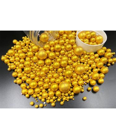 Gold Edible Pearl Sugar Sprinkles - 120g/4.2oz Jar for Cake, Cupcake, Cookie Decorations - Perfect for Weddings, Showers, and Parties - Buy Online on GoSupps.com