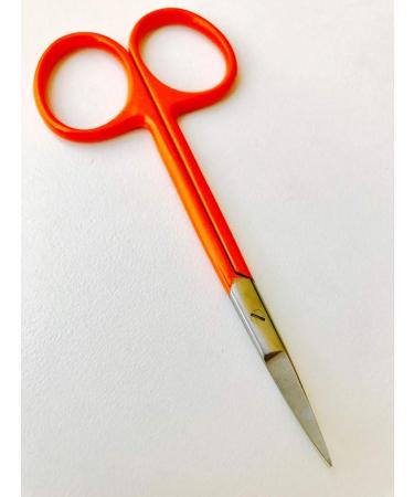 Nail Scissors Professional Cuticle Scissors Extra Strong Curved Manicure Scissors Clippers Eyebrow Grooming Cuticle Beard Trimming Hair Cutting (3.75" Orange) - Buy Online on GoSupps.com