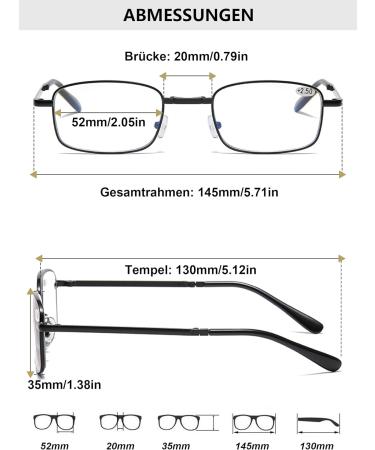 Lanomi Foldable Varifocals Reading Glasses for Men & Women - Self-Tinting Photochromic Multifocus with Flashing Light Filter - Black - Includes Case - 2.0x - Buy Online on GoSupps.com