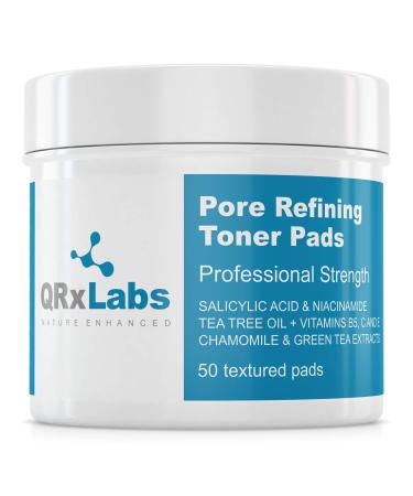 New! Pore Refining Toner Pads with Salicylic Acid and Niacinamide in a Witch Hazel Solution - Boosted with Vitamins B5, C & E, Chamomile & Green Tea - Help Reduce Inflammation and Enlarged Pores