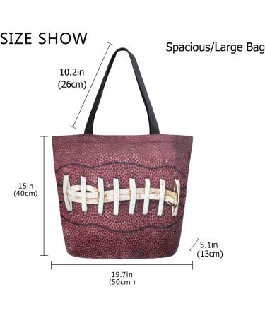 3D American Football Print Extra Large Canvas Shoulder Tote Bag | Gym Beach Weekender Travel | Reusable Grocery Shopping - Buy Online on GoSupps.com