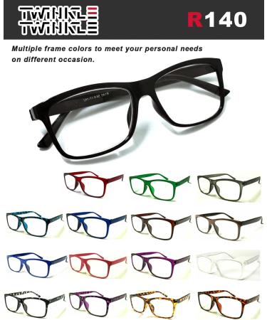 Big Lens Simple Plain Colourful Reading Glasses - 2 Pairs Black +4.00 Magnification - Buy Online on GoSupps.com