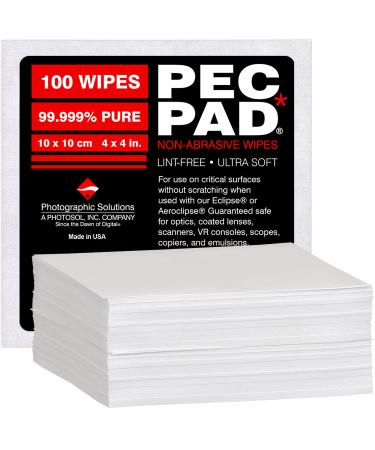 PEC-PAD Lint Free Wipes 4x4 Non-Abrasive Ultra Soft Cloth for Cleaning Sensitive Surfaces Like Camera, Lens, Filters, Film, Scanners, Telescopes, Microscopes, Binoculars. (100 Sheets Per/Pkg) - Buy Online on GoSupps.com