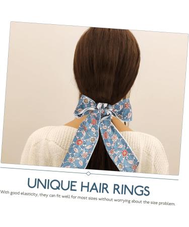 minkissy Floral Headband Hair Ribbons Satin Ribbon Bow Hair Rope Girl Bows for Hair Blue Scrunchie Retro Hair Rope Hair Accessories Hair Tie Retro Hair Tie Miss Fabric Holder Flowers - Buy Online on GoSupps.com