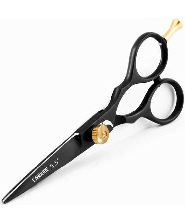 Candure 5.5 Inch Hairdressing Scissor for Professionals - Stainless Steel Hair Cutting Shears for Salon, Barbers, Men, Women, Children and Adults - Black - Buy Online on GoSupps.com
