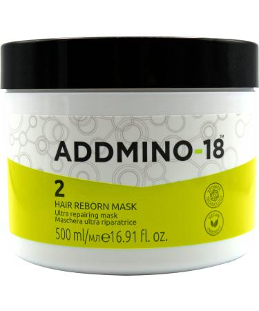 ADDMINO-18 Hair Mask - Reborn Hair Mask for Dry and Damaged Hair and Growth with 18 Amino Acids - Nourishing Hair Treatment for Dry Damaged Hair - Pear/Linseed Oil for Hair Care - 500ml/16.91 fl. oz. 16.91 Fl Oz (Pack of 1)