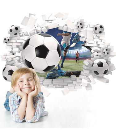 Large 3D Football Wall Sticker- Boys Bedroom Decor | Football Player Decal for Nursery | Soccer Wall Art for Kids Room - Buy Online on GoSupps.com