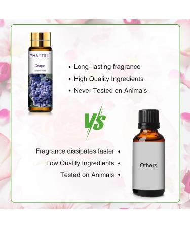 Purify Your Space with PHATOIL Grape Fragrance Oil - 10ml for Aromatherapy, Soap & Candle Making - Buy Online on GoSupps.com