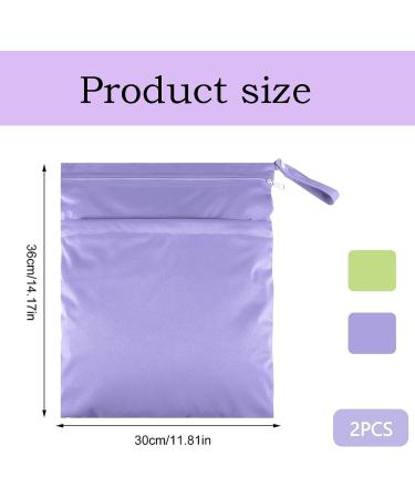 2 PCS Wet Bag Wet Bags for Swimming Waterproof Wet Dry Bags Reusable Washable Cloth Diaper Bags Nappy Bags with Double Zipper Pockets for Items Wet Clothes Swimming Gym Beach Bag(Purple+Green) - Buy Online on GoSupps.com