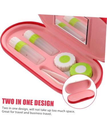 Buy JECOMPRIS Double-Lodged Glasses Case - Practical Contact Lens Holder with Tweezers Mirror and Solution | Stylish Red Design for Household Use - Shop Internationally! - Buy Online on GoSupps.com